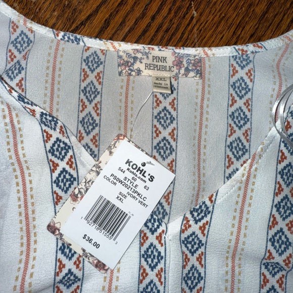 NWT Pink Republic Print Blouse - Picture 2 of 5